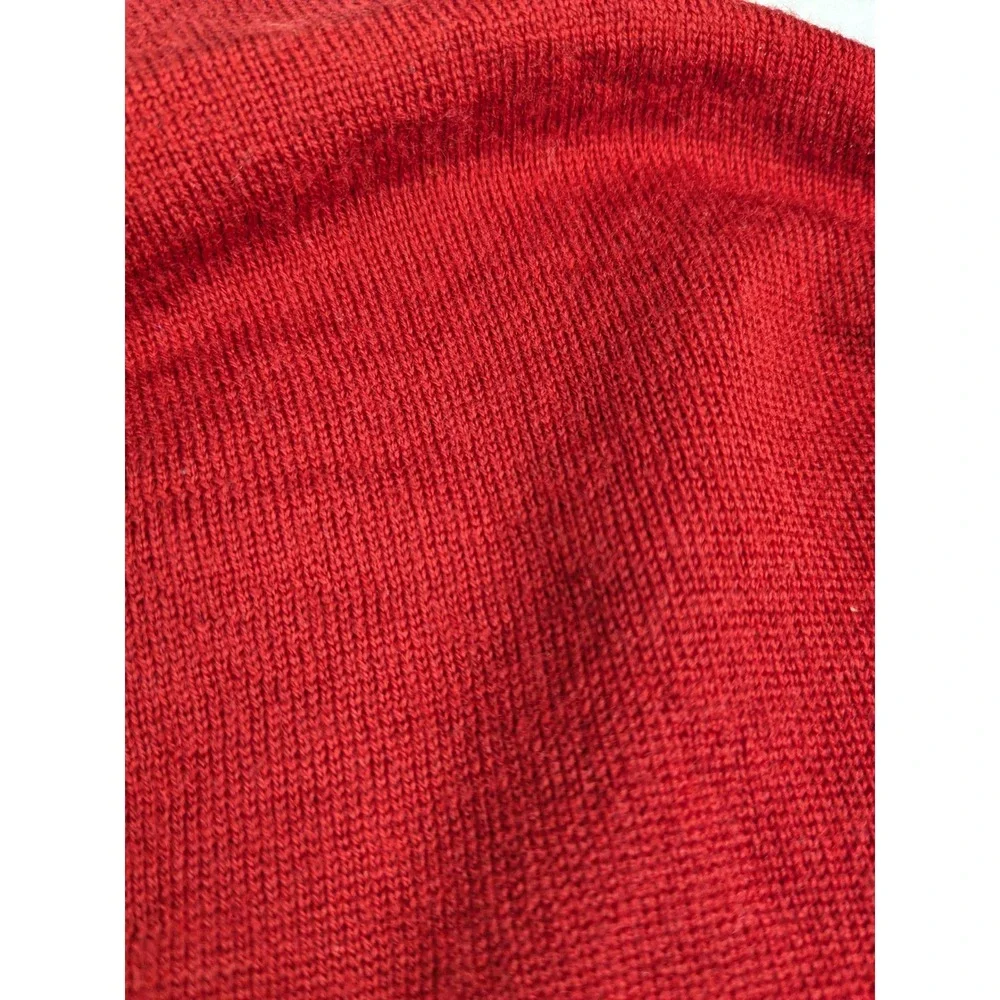 Polo Ralph Lauren‎ Mens Red V Neck Long Sleeve Merino Wool Sweater XL READ